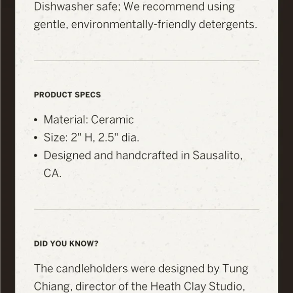 Heath Ceramics Candle Holder - Picture 5 of 5